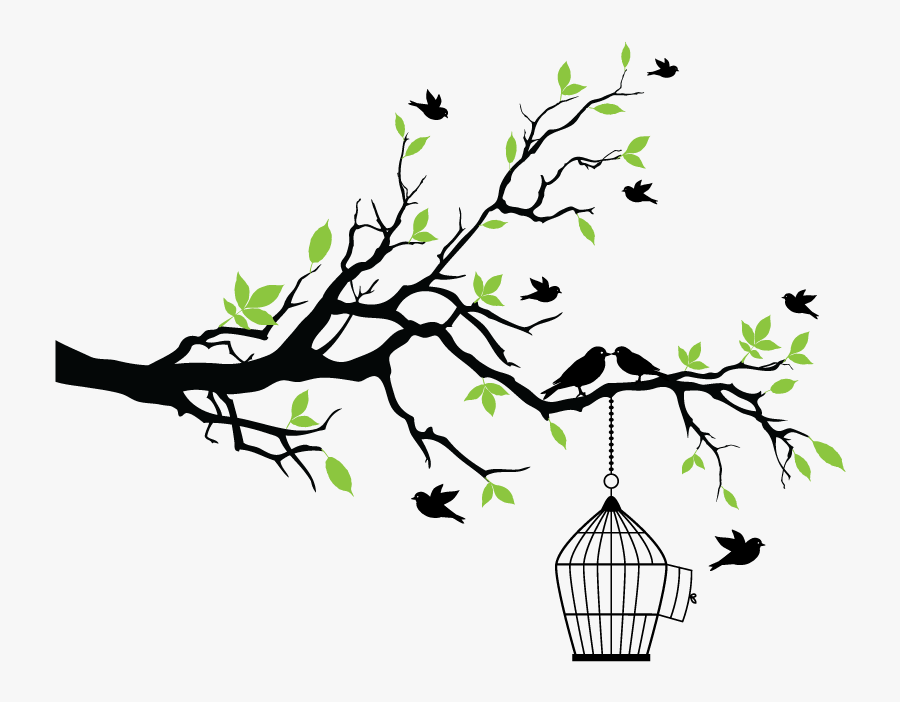 Flores Vector Png -aves Flores Vintage Dibujos Png - Tree Wall Painting, Transparent Clipart