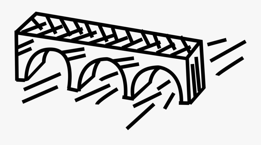 Vector Illustration Of Roadway Highway Bridge Crosses, Transparent Clipart