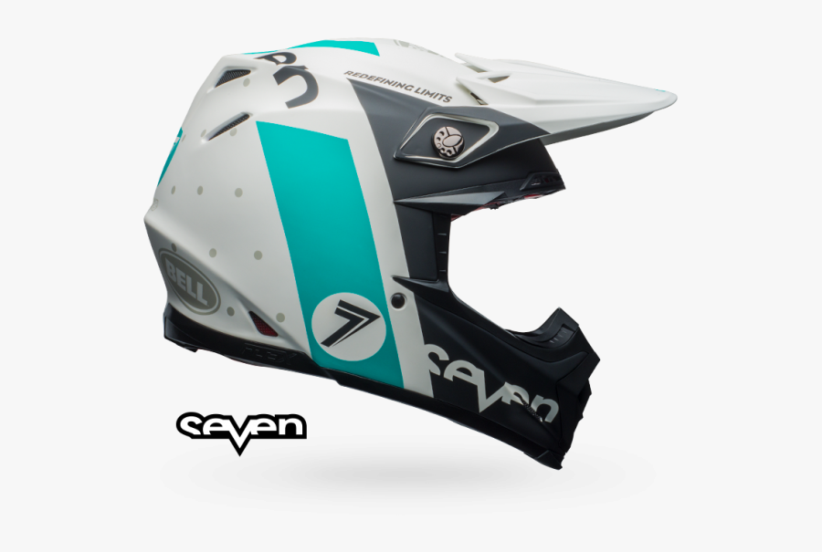 Drawn Helmet Atv Helmet - Bell 9 Flex White Blue Red, Transparent Clipart