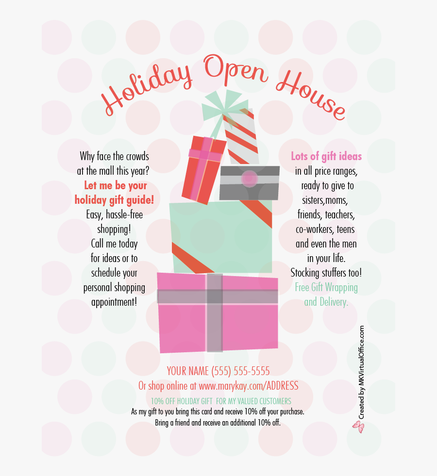 Stack Of Presents - Holiday Open House Flyer, Transparent Clipart