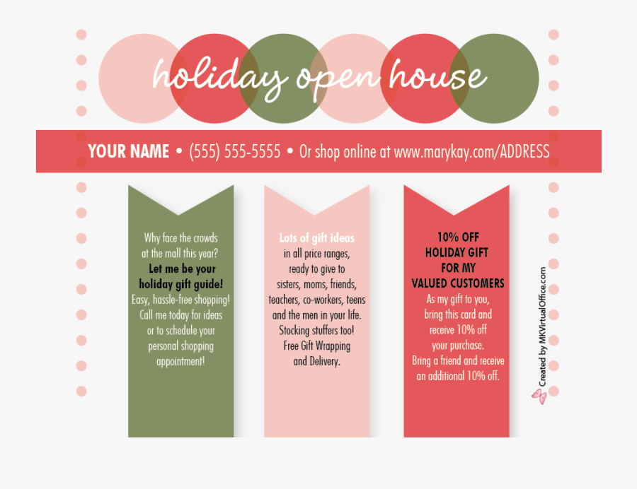 Transparent Mary Kay Clipart - Holiday Shopping Open House Invitations, Transparent Clipart