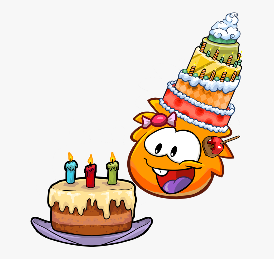 Transparent Birthday Penguin Clipart - Club Penguin Birthday Puffle, Transparent Clipart