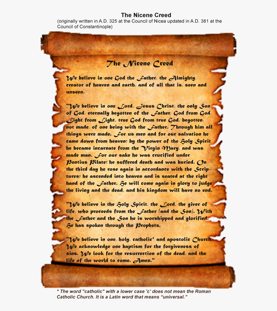 Transparent Holy Spirit Png - Orthodox Original Nicene Creed, Transparent Clipart