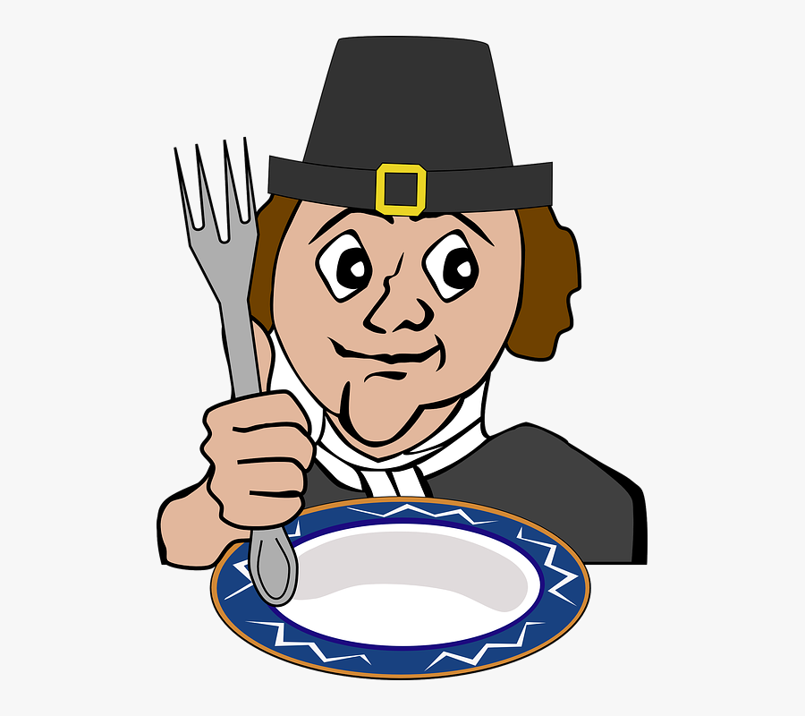 Hungry Face Plate Person Restaurant Table Dish Transparent - Hungry Pilgrims Clipart, Transparent Clipart