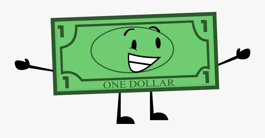1 Dollar Bill Idle - One Dollar Bill Cartoon, Transparent Clipart