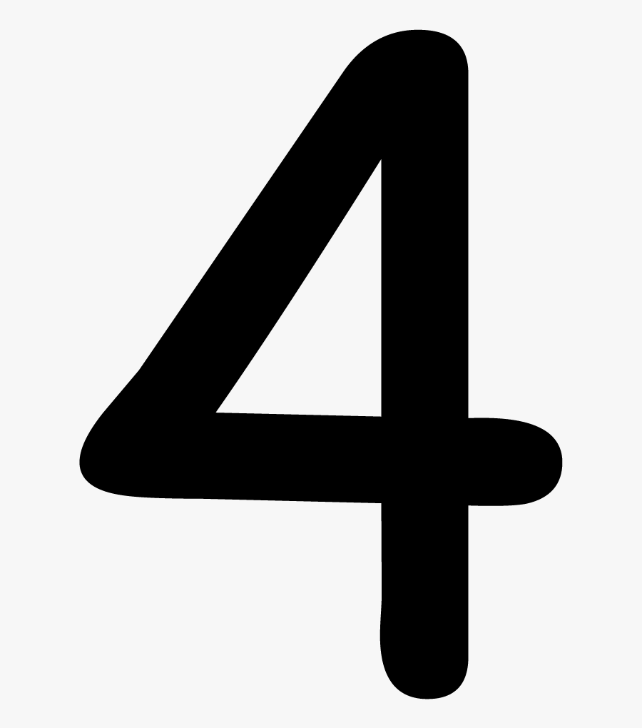 Number 4 Png - Black And White Number 4 Clip Art, Transparent Clipart