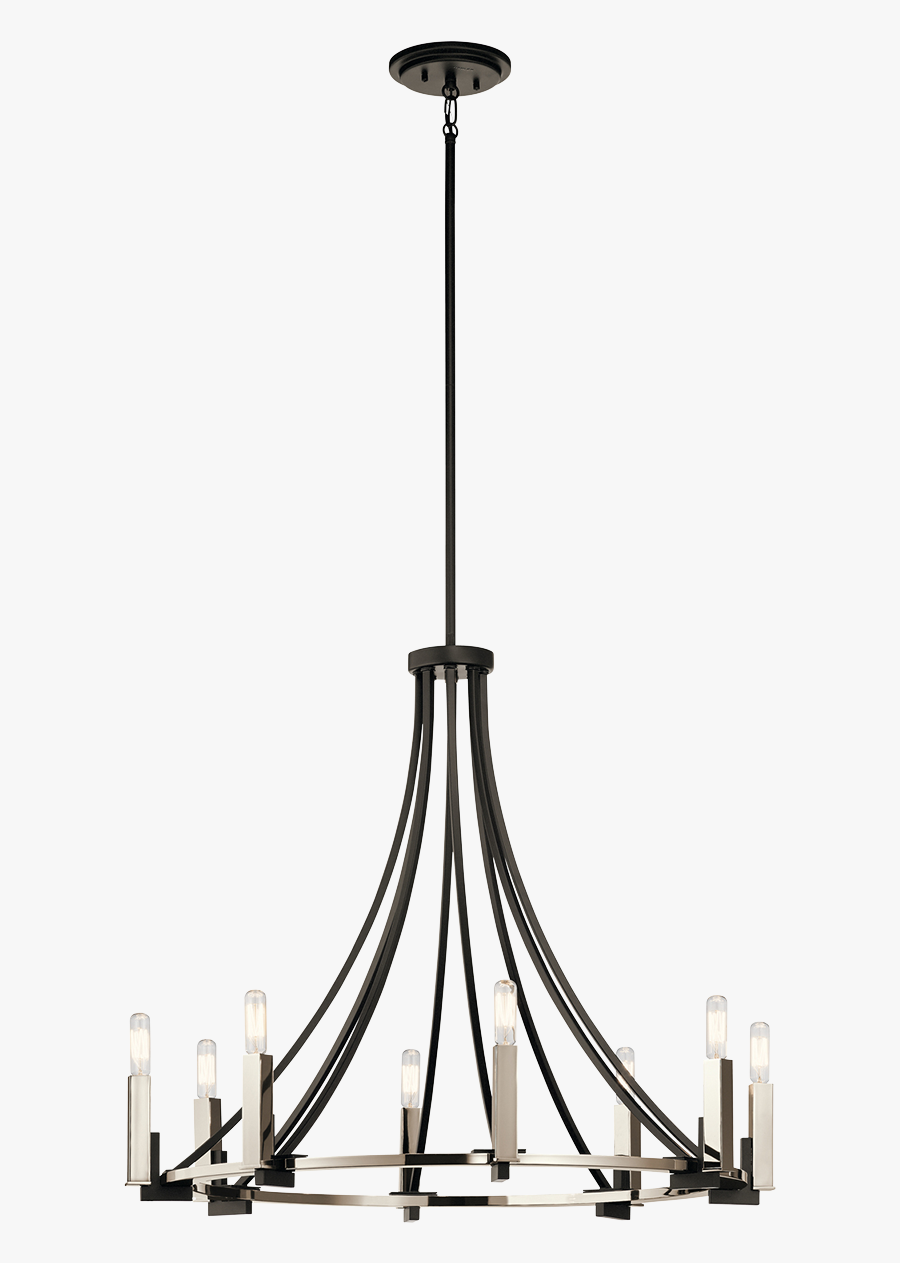 Bensimone 8 Light Chandelier Black - Two Tone Black Nickel Chandelier, Transparent Clipart