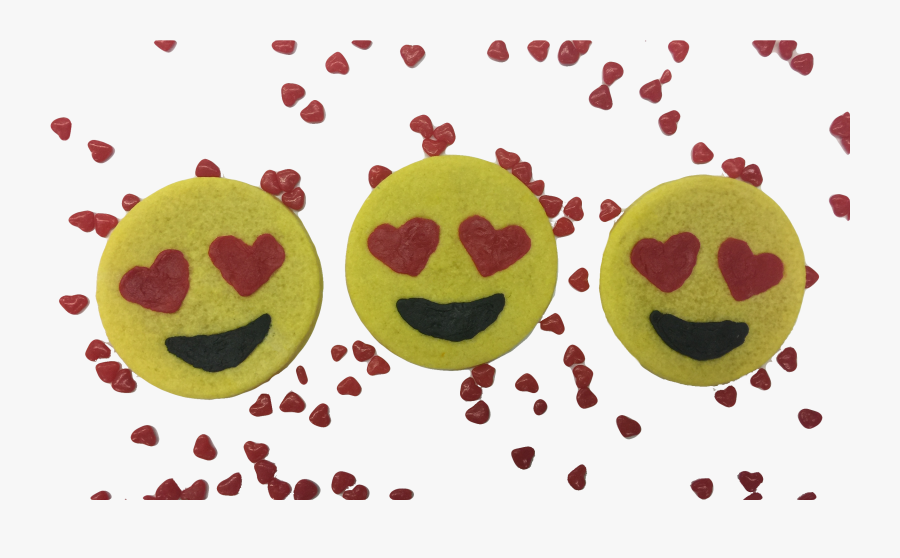 Heart Eyes Emoji Sugar Cookies - Sugar Cookie, Transparent Clipart