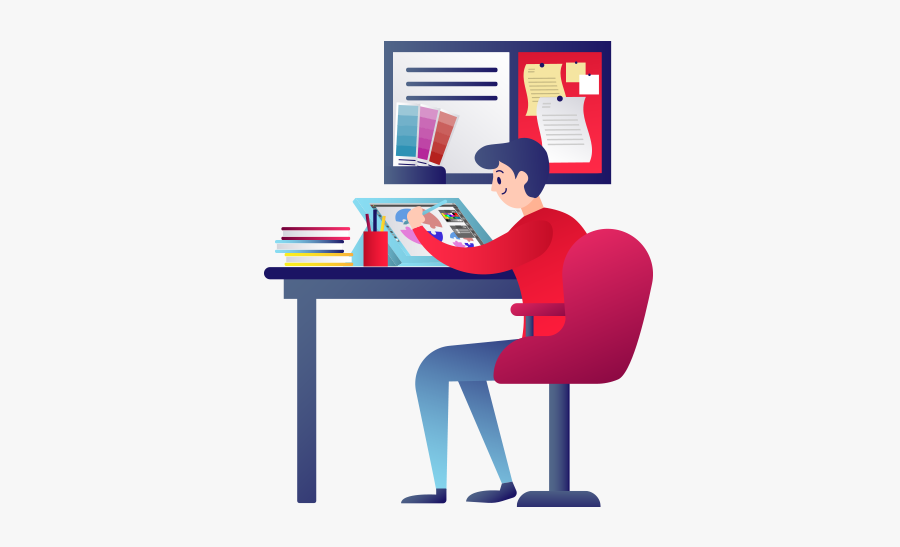 Workplace Graphic Designer Vector, Transparent Clipart