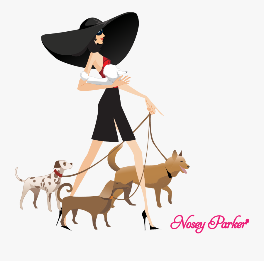 Girl Walking Dogs Clipart, Transparent Clipart