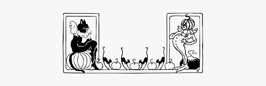 Black Cat And Pumpkin Boy Vector Image - Black Cat Clip Art, Transparent Clipart
