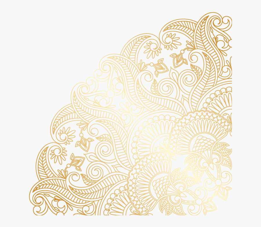 #mandala #swirls #design #pattern #paisley #gold #decor - Decorative Transparent Background Golden Swirl Png, Transparent Clipart