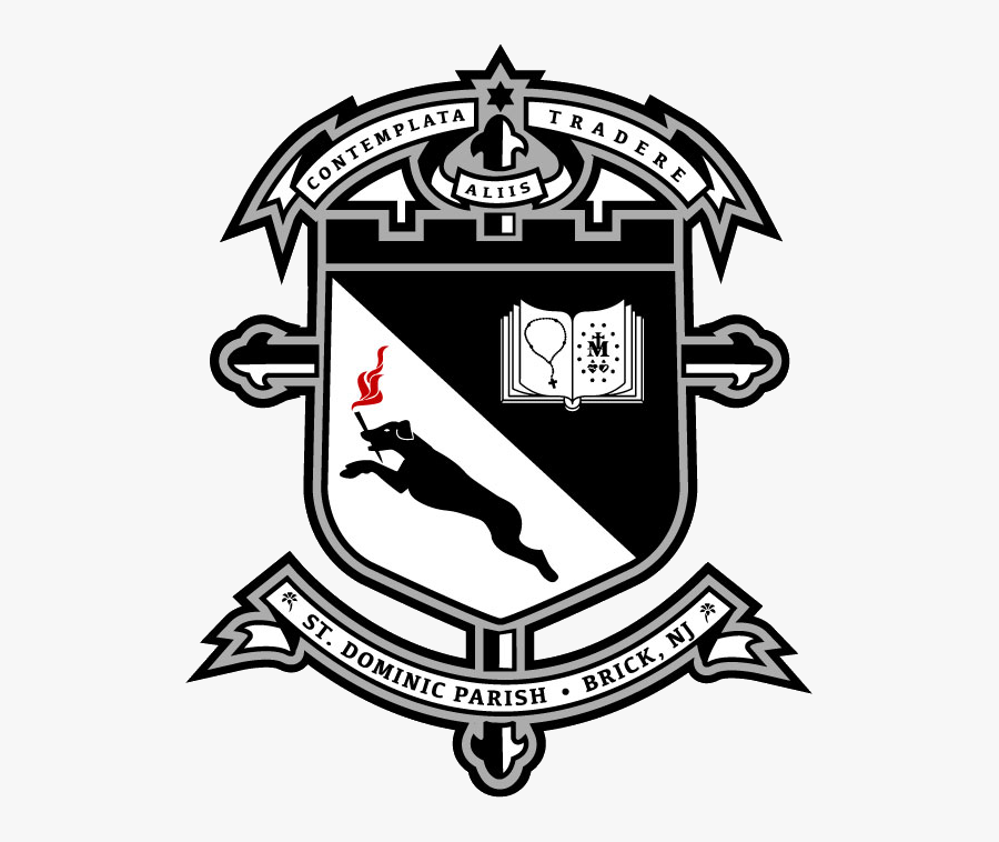 St Dominic Black White Dog, Transparent Clipart