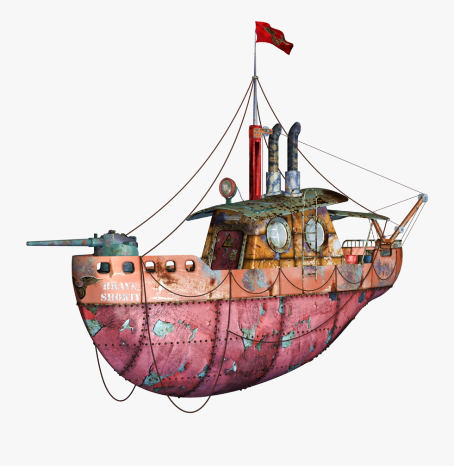 Steampunk Flying Png Stock - Steampunk Ship Png, Transparent Clipart