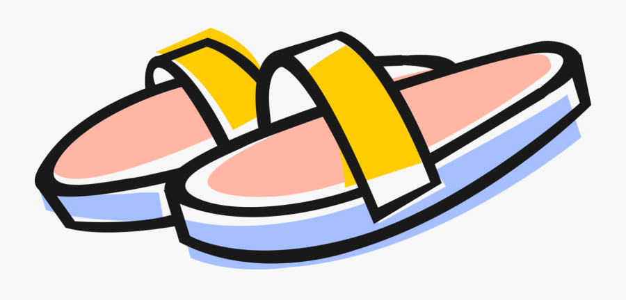 Vector Illustration Of Sandals, Thong Flip-flops Or - Thong Sandal Clip Art, Transparent Clipart