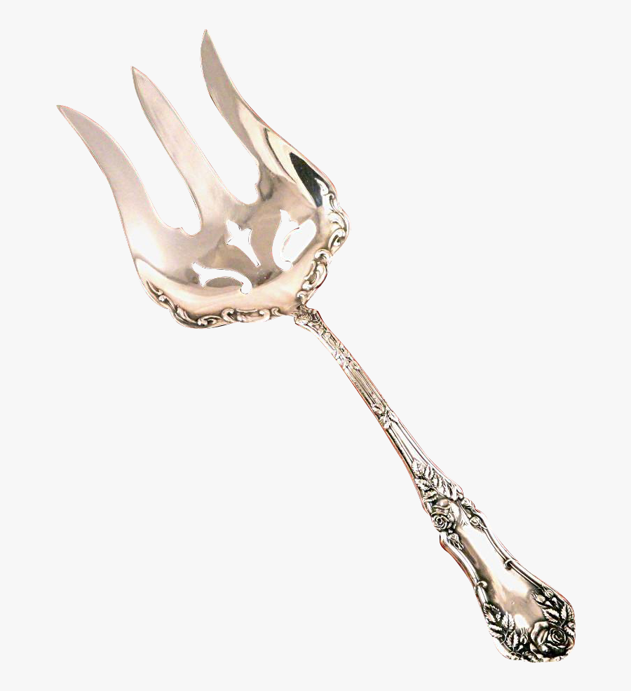 Vintage Silver Plate Flatware Rose Pattern, Transparent Clipart