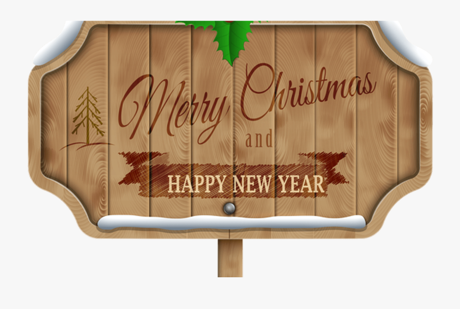 Clip Art Wooden Thing - Merry Christmas And Happy New Year Png Transparent, Transparent Clipart