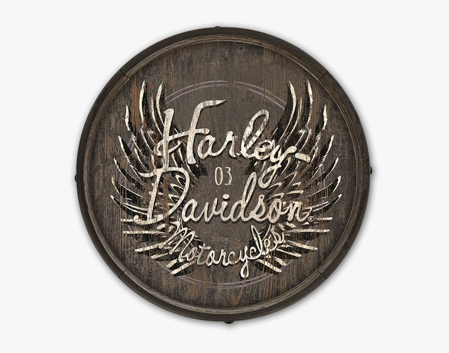 Harley Davidson Wings Barrel End Wooden Sign Old Wood - Coin, Transparent Clipart