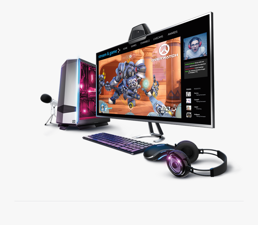 Transparent Gaming Desktop Png - Desktop Computer, Transparent Clipart