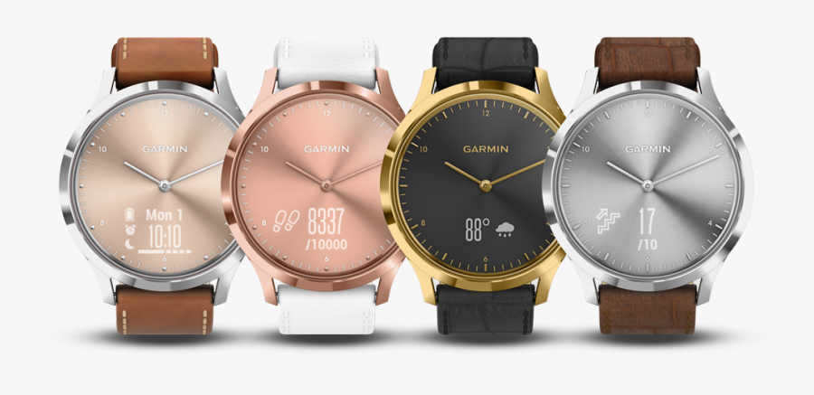 Transparent Hand Watch Clipart - Garmin Vivomove Hr Premium Silver Brown, Transparent Clipart