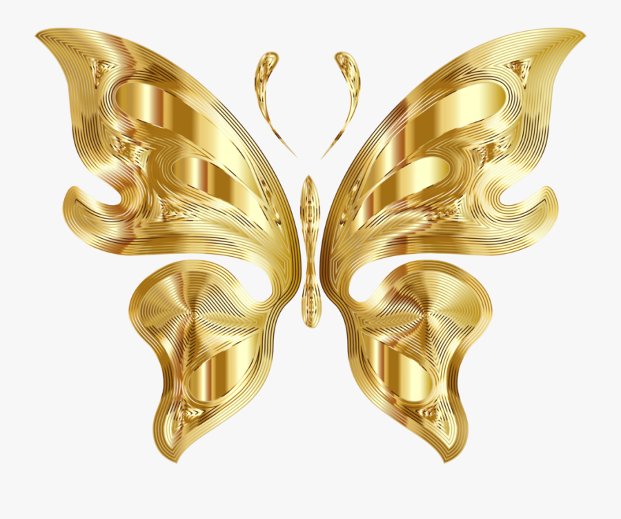 Butterfly,gold,jewellery - Transparent Golden Butterfly Logo, Transparent Clipart