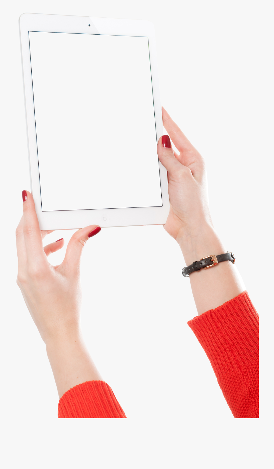 Hand Holding White Tablet Png, Transparent Clipart