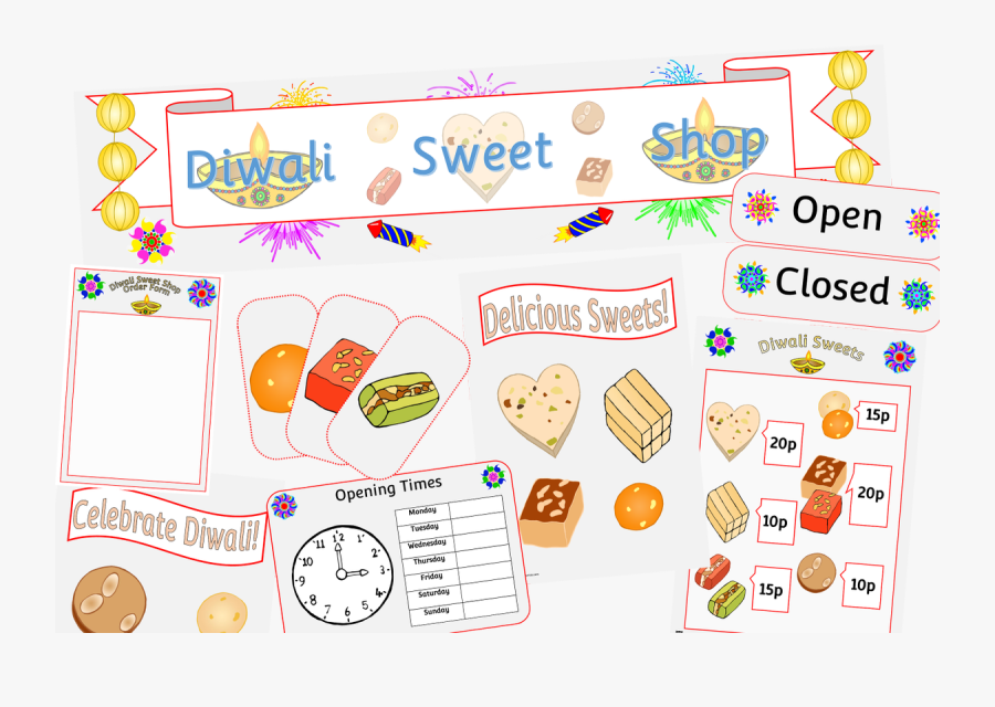 Diwali Scene With Sweet Shop For Draw, Transparent Clipart
