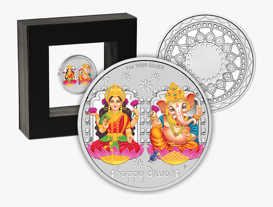 2019 Diwali 1oz Silver Medallion Product Photo Internal - Diwali 2019 Silver Shopping, Transparent Clipart