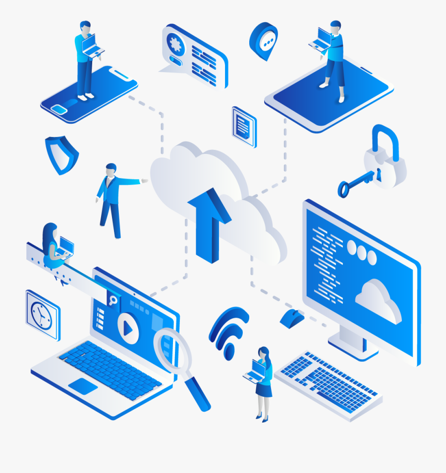 Cloud Computing Isometric, Transparent Clipart
