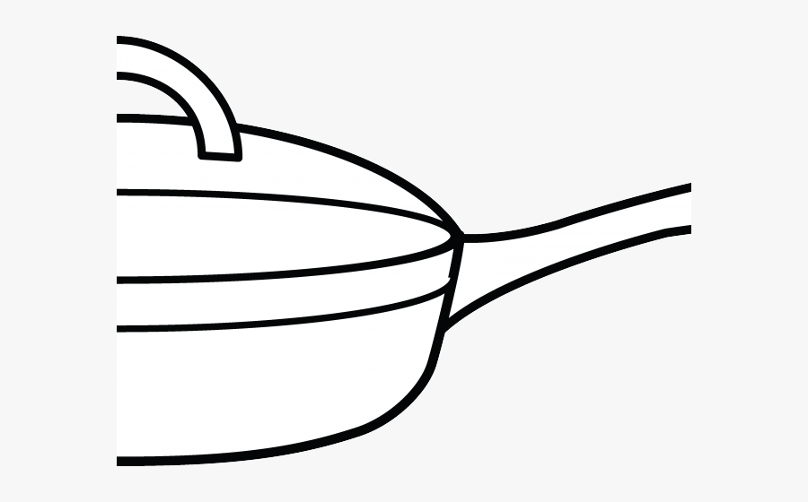 Frying Pan Clipart Coloring Page - Line Art, Transparent Clipart