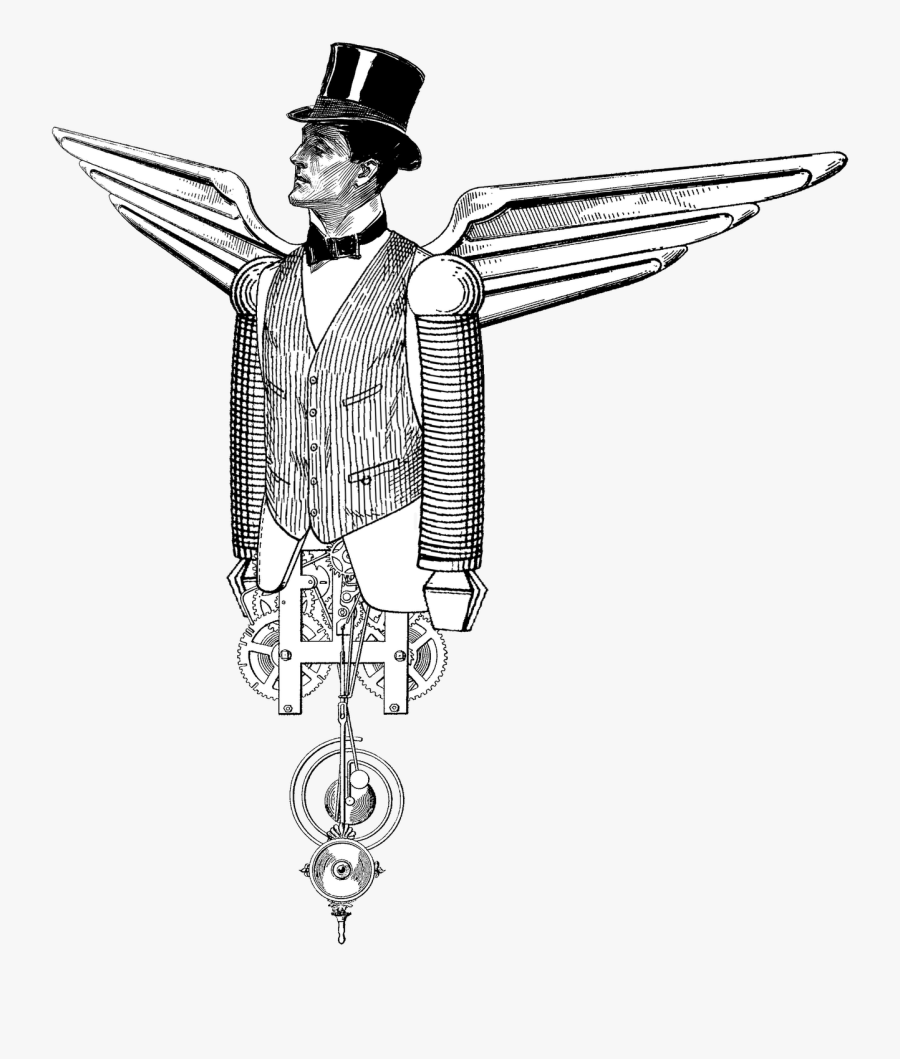 Steampunk Characters Png Black And White, Transparent Clipart