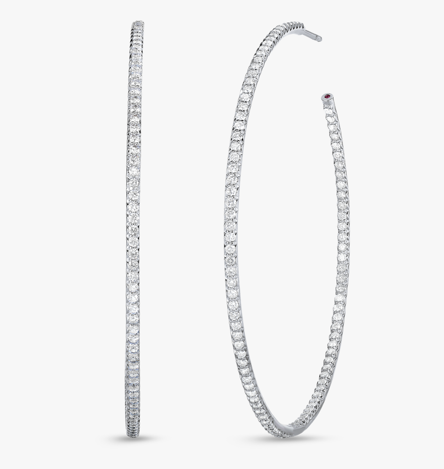 Roberto Coin Diamond Hoops Earrings - Hoop Earring Transparent Background, Transparent Clipart