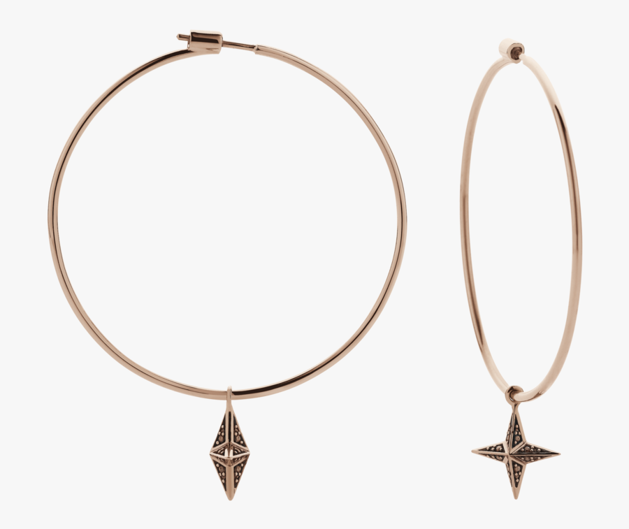 Faux Pave Star Hoop Earrings - Body Jewelry, Transparent Clipart