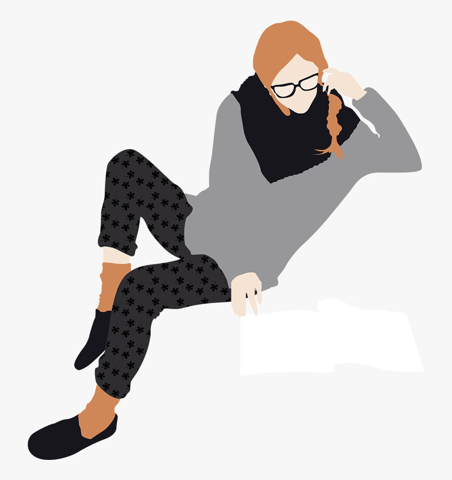Art,fictional - Woman Reading Vector Png, Transparent Clipart