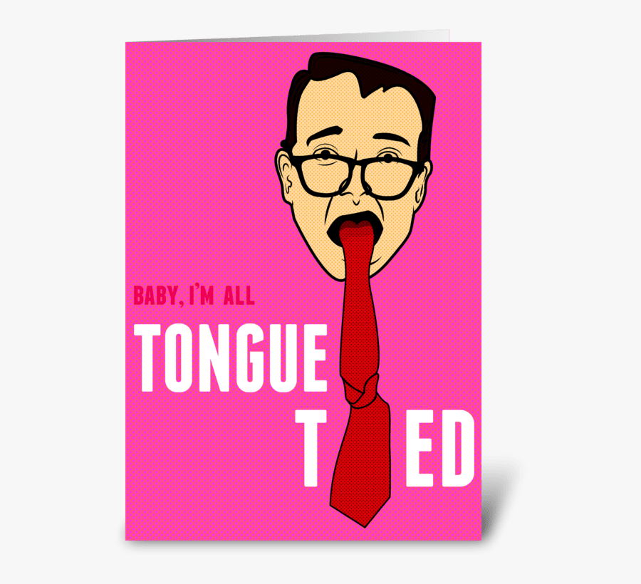 Tongue Tied Greeting Card, Transparent Clipart
