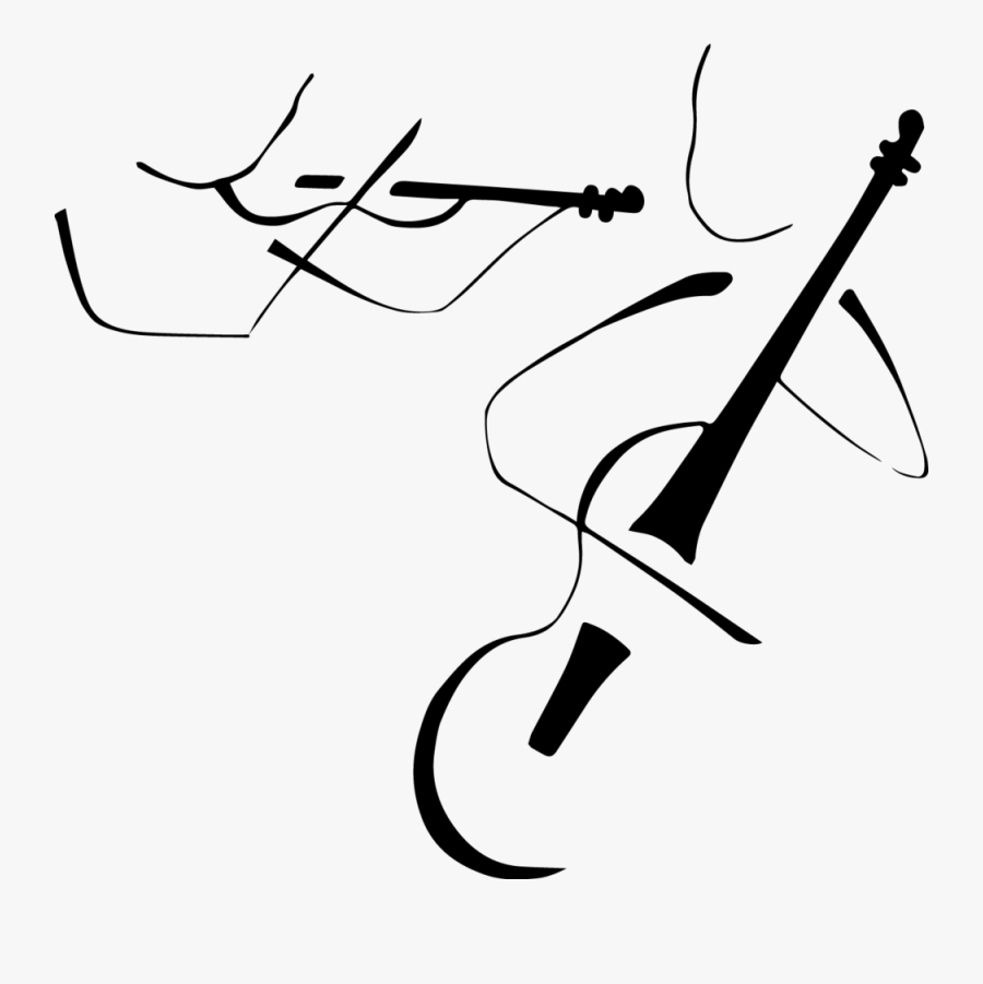 Violin And Base, Transparent Clipart
