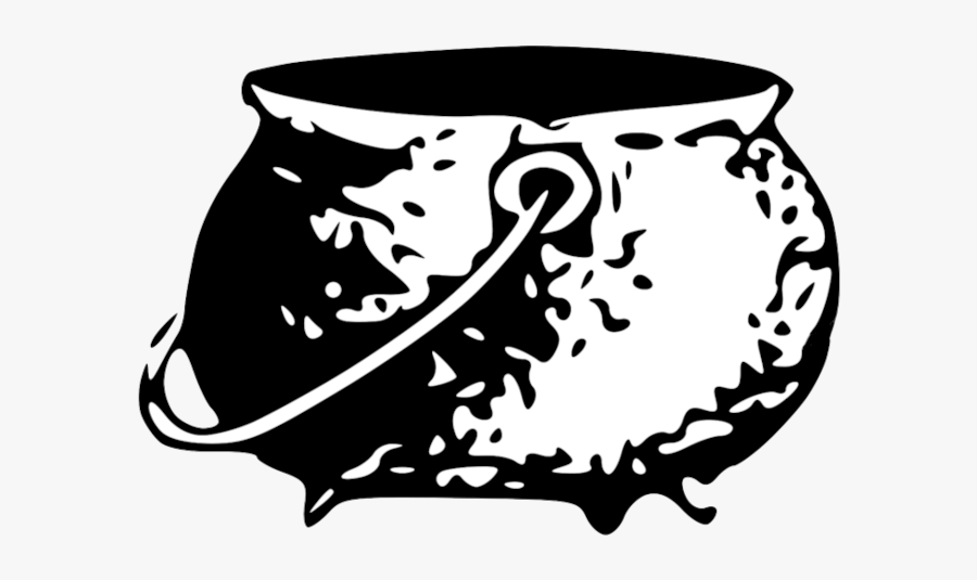 Cauldron Witchcraft Kitchen Clip Art - Black And White Cauldron, Transparent Clipart