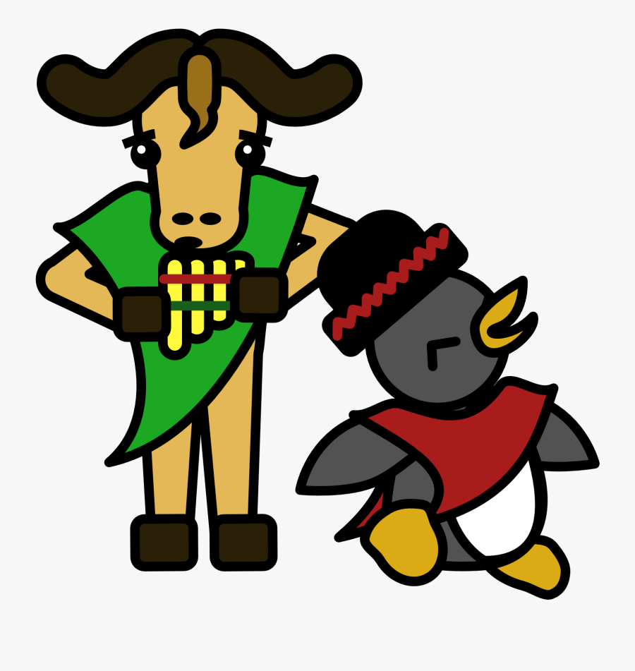 [bolivian Gnu Playing The Flute And Tux Dancing] - Cartoon, Transparent Clipart