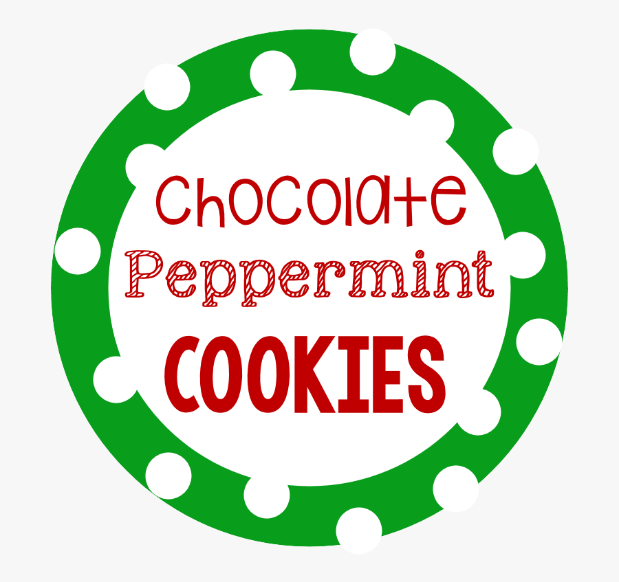 Cookie Mix In A Jar Printable Gift Tags - Chocolate Peppermint Cookies Label, Transparent Clipart
