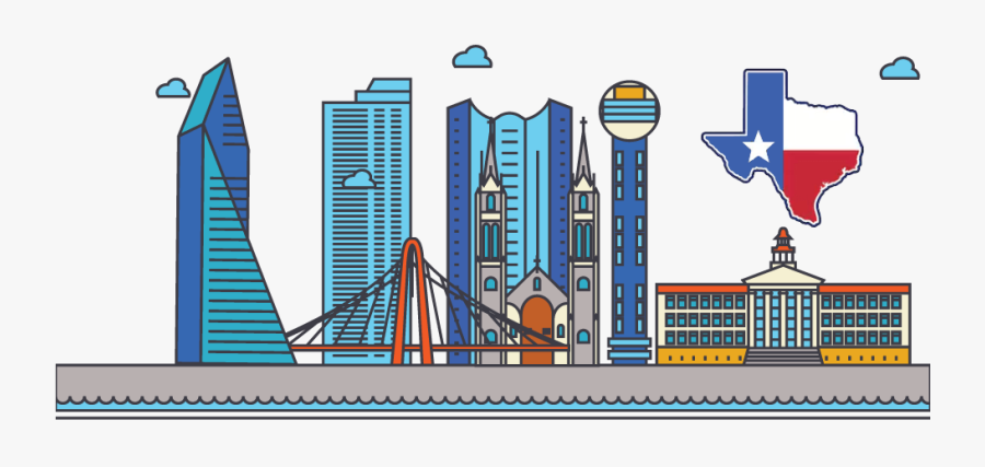 Dallas Texas Virtual Business Address - Dallas Landmarks, Transparent Clipart
