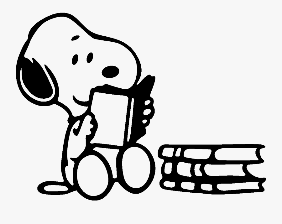 Snoopy Reading Png, Transparent Clipart