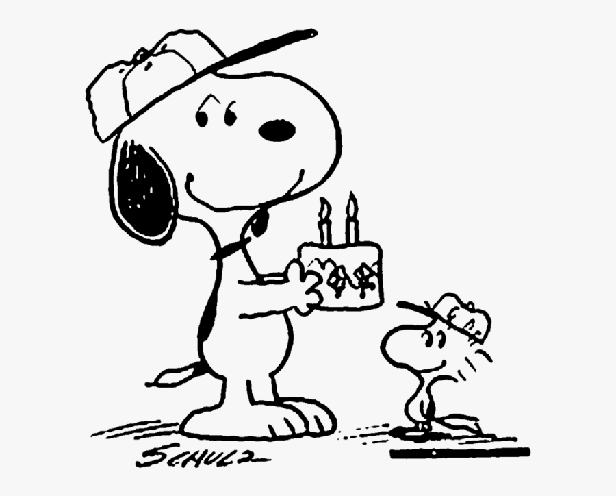 Snoopy Birthday Png - Snoopy Black And White, Transparent Clipart
