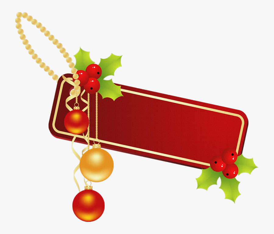 Noel Cartes Etiquettes Rubans - Christmas Decorative Elements, Transparent Clipart