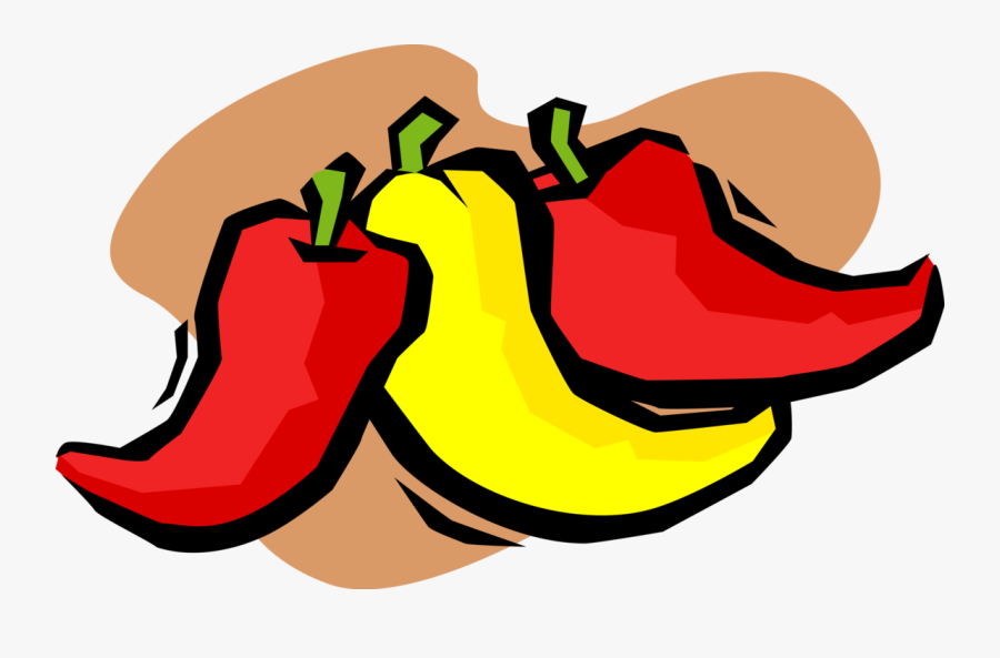 Vector Illustration Of Red And Yellow Hot Chili Peppers, Transparent Clipart