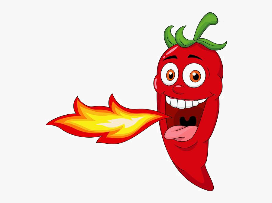 Cuisine Pepper Mexican Pungency Fire Material Chili - Cartoon Breathing Fire, Transparent Clipart