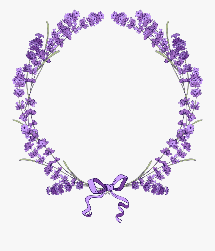 Transparent Flower Crown Clipart - Lavender Flower Frame Png, Transparent Clipart