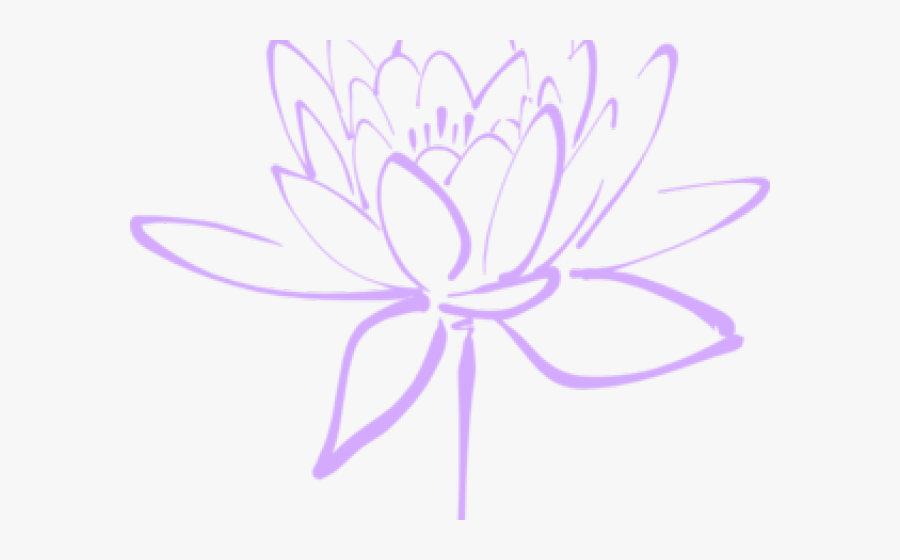 Purple Flower Clipart Lavender Flower - Lotus Flower Outline, Transparent Clipart