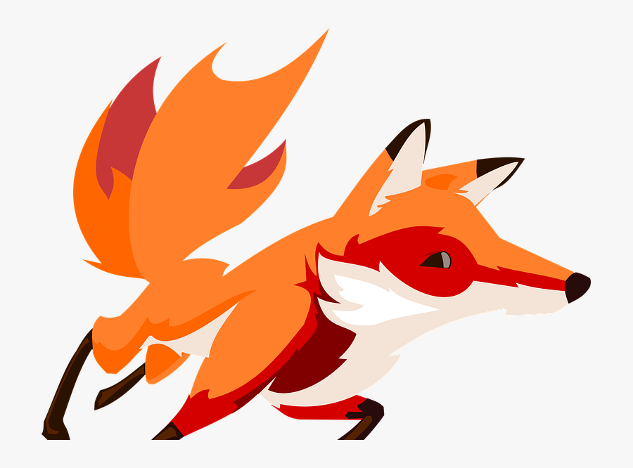 Running Fox Cartoon Drawing, Transparent Clipart