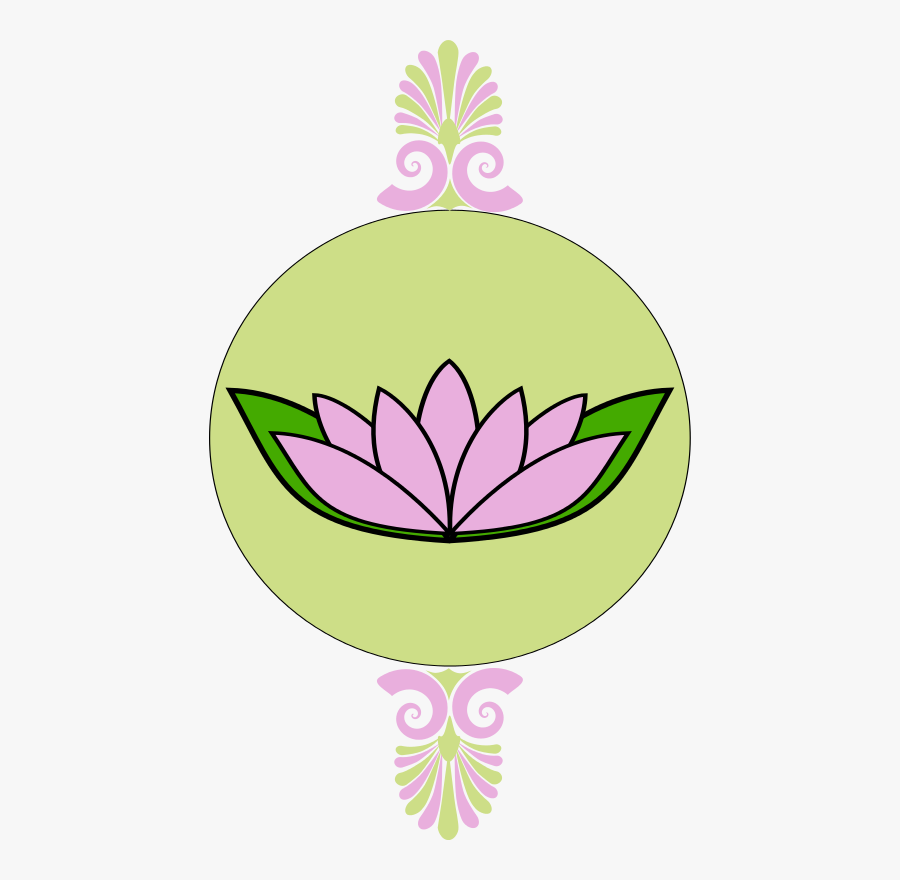Lavender And Green Frame With Lotus - Gambar Vektor Bunga Teratai, Transparent Clipart
