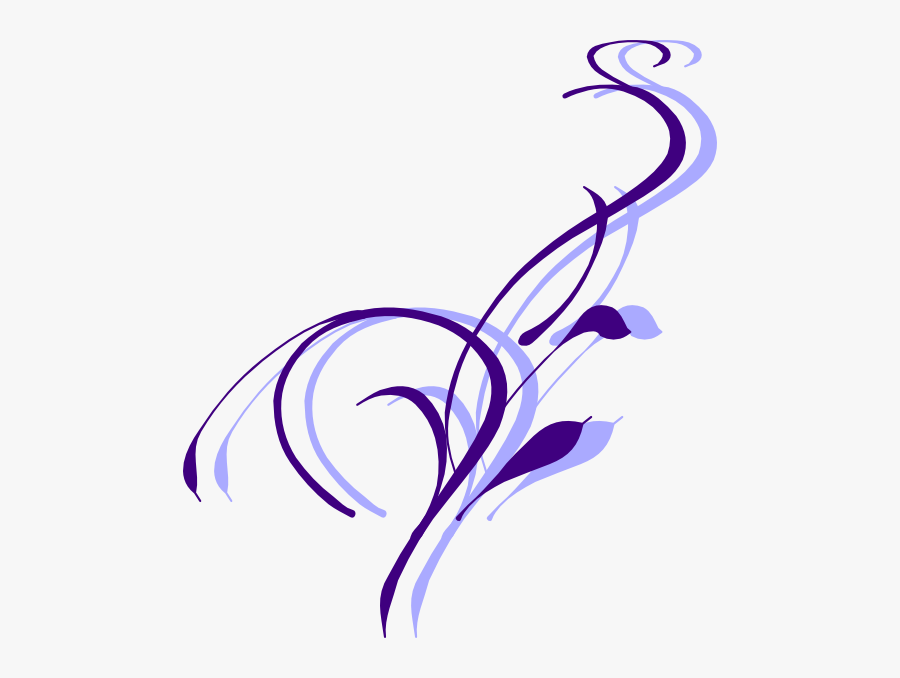Lavender Clipart Swirl - Vine Clip Art, Transparent Clipart